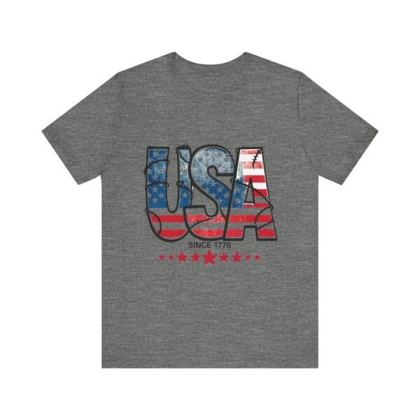 USA Flag Patriotic Tee, Unisex Short Sleeve T-Shirt, Fourth of July Gift, Americana Apparel, Casual Summer Shirt - Image 9