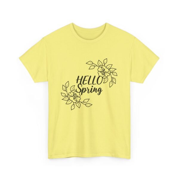 Hello Spring Floral Unisex Heavy Cotton Tee, Spring Tee, Floral T-Shirt, Gift for Her, Casual Wear, Seasonal Apparel - Image 22