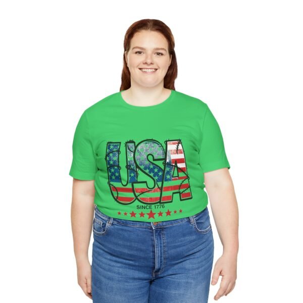 USA Flag Patriotic Tee, Unisex Short Sleeve T-Shirt, Fourth of July Gift, Americana Apparel, Casual Summer Shirt - Image 23