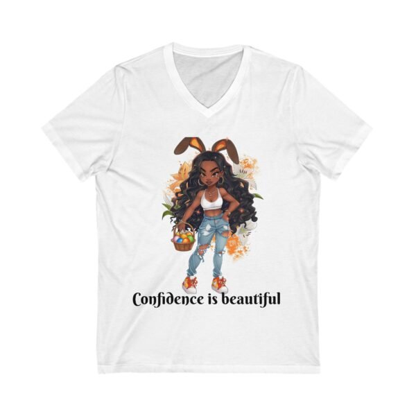 Confidence is Beautiful V-Neck Tee, Inspirational T-Shirt, Casual Wear, Empowerment Apparel, Gift for Her, Spring Fashion