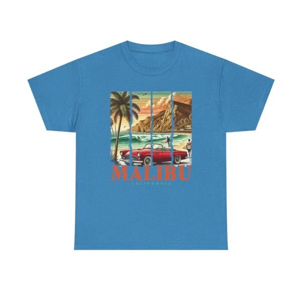 Malibu Vibes Unisex Heavy Cotton Tee, Vintage California T-Shirt, Beachwear, Summer Outing, Casual Wear, Gift for Travelers