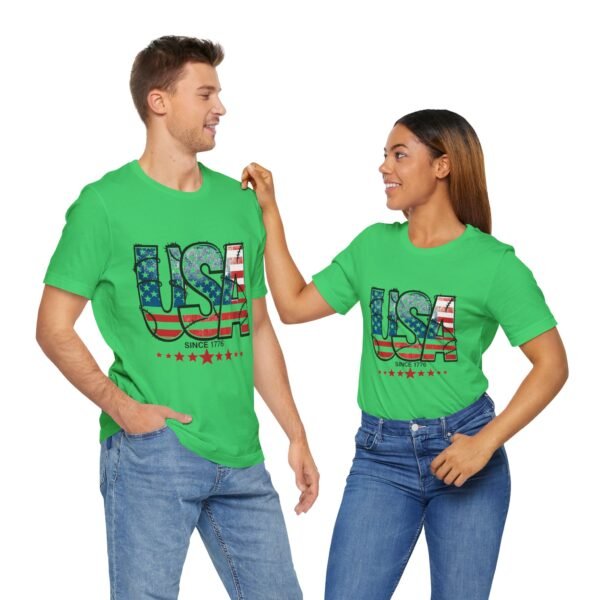 USA Flag Patriotic Tee, Unisex Short Sleeve T-Shirt, Fourth of July Gift, Americana Apparel, Casual Summer Shirt - Image 26