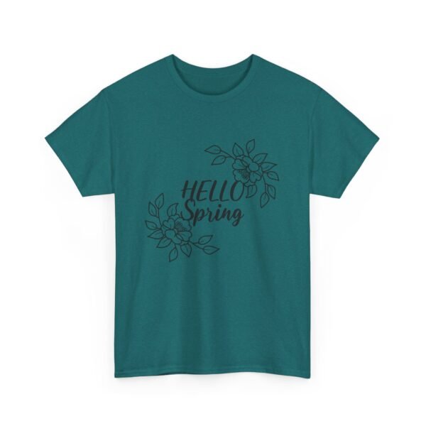 Hello Spring Floral Unisex Heavy Cotton Tee, Spring Tee, Floral T-Shirt, Gift for Her, Casual Wear, Seasonal Apparel - Image 34