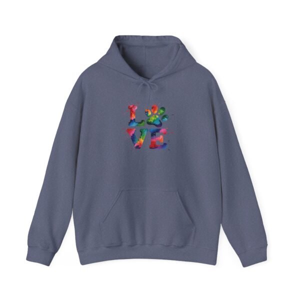 Colorful Paw Print Love Sweatshirt | Unisex Hoodie for Pet Lovers, Animal Rescue Fundraiser, Cozy Gift, Cute & Comfy Wear - Image 36