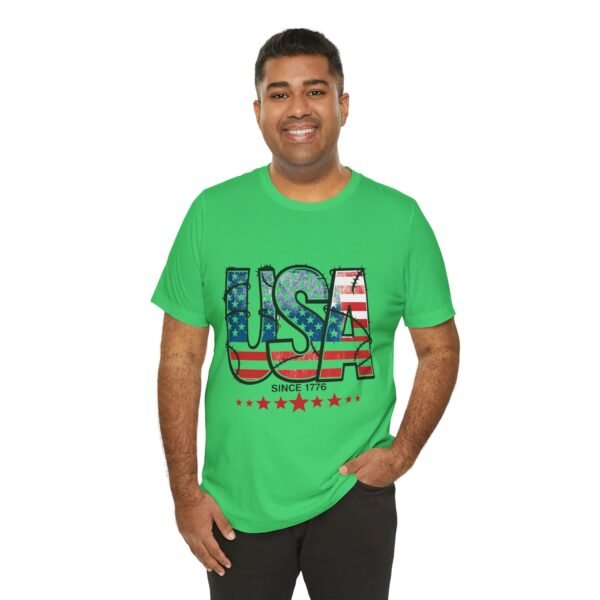 USA Flag Patriotic Tee, Unisex Short Sleeve T-Shirt, Fourth of July Gift, Americana Apparel, Casual Summer Shirt - Image 25