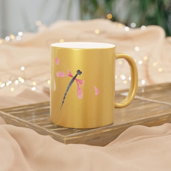 Elegant Dragonfly Metallic Mug | Silver Gold Drinkware, Unique Gift for Nature Lovers, Stylish Home Decor, Mother's Day Gift, [...] - Image 9