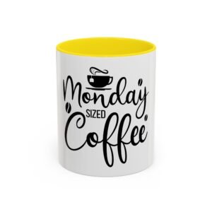 Monday Sized Coffee Accent Mug – Coffee Lover Gift, Funny Mug, Kitchen Decor, Office Coffee Cup, Gift for Her