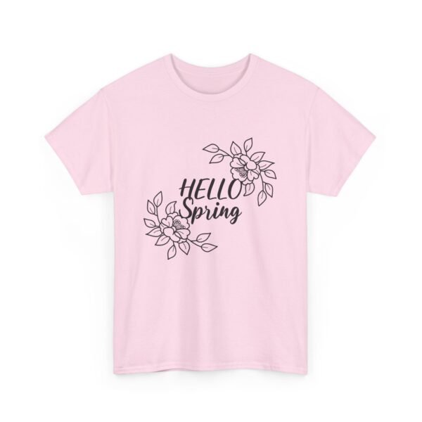 Hello Spring Floral Unisex Heavy Cotton Tee, Spring Tee, Floral T-Shirt, Gift for Her, Casual Wear, Seasonal Apparel - Image 42