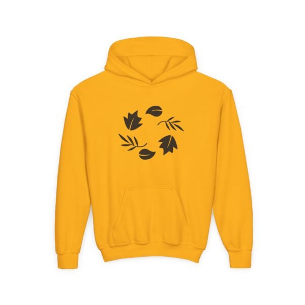 Youth Leaf Print Hooded Sweatshirt - Cozy Autumn Vibes, Perfect for Fall, Nature Lovers, Casual Wear, Warmth - Image 7