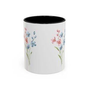 Floral Accent Coffee Mug – Perfect for Cozy Mornings, Gift for Her, Kitchen Decor, Garden Lovers, Mother’s Day, Home Birthday Gift