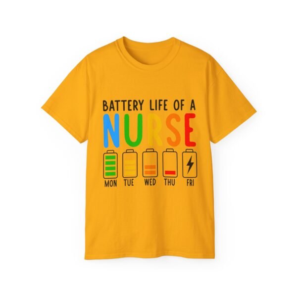 Battery Life of a Nurse Tee, Funny Nurse Gift, Healthcare Worker Shirt, Nursing Humor Apparel, Nurse Appreciation Day Tee - Image 20