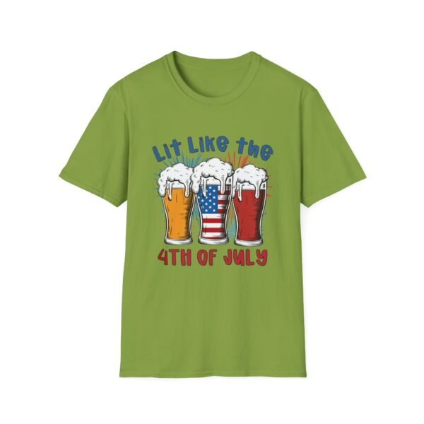 Lit Like the 4th of July Unisex Softstyle T-Shirt, Patriotic Tee, Summer Celebration Shirt, Gifts for Independence Day, Fun BBQ Apparel - Image 21