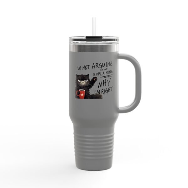Funny Cat Insulated Travel Mug, 40oz – Perfect for Coffee Lovers, Gifts for Cat Owners, Humor Gifts, Travel Coffee Cup, Vacation Mug