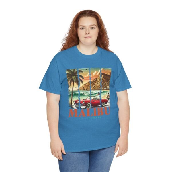 Malibu Vibes Unisex Heavy Cotton Tee, Vintage California T-Shirt, Beachwear, Summer Outing, Casual Wear, Gift for Travelers - Image 9