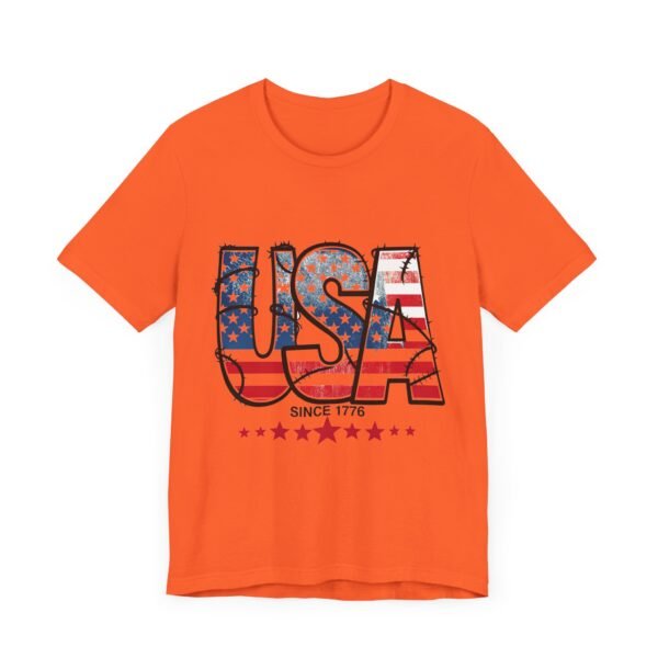 USA Flag Patriotic Tee, Unisex Short Sleeve T-Shirt, Fourth of July Gift, Americana Apparel, Casual Summer Shirt - Image 3