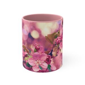 Floral Blossom Accent Mug | Cute Coffee Cup, Gift for Her, Spring Decor, Tea Mug, Flower Lover’s Gift