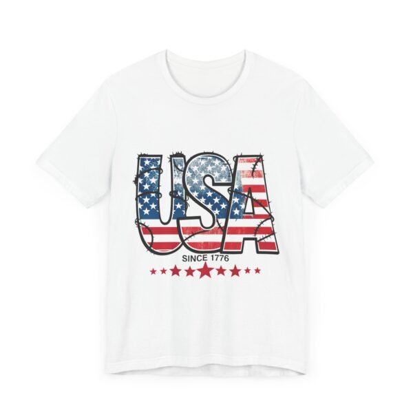 USA Flag Patriotic Tee, Unisex Short Sleeve T-Shirt, Fourth of July Gift, Americana Apparel, Casual Summer Shirt - Image 7