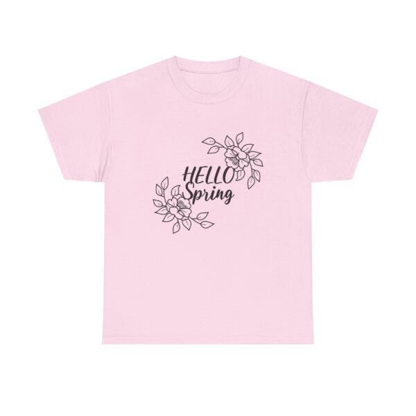 Hello Spring Floral Unisex Heavy Cotton Tee, Spring Tee, Floral T-Shirt, Gift for Her, Casual Wear, Seasonal Apparel - Image 40
