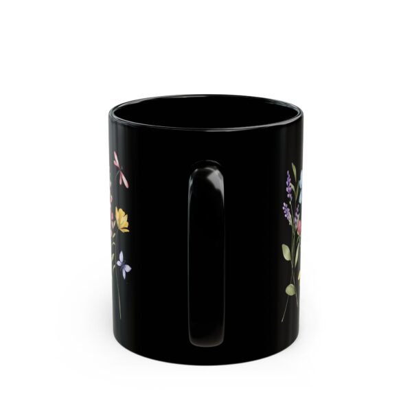 Floral Black Mug with Wildflowers Design, Coffee Cup, Gift for Garden Lovers, Mother's Day, Flower Enthusiast, Tea Mug, Home Decor - Image 4
