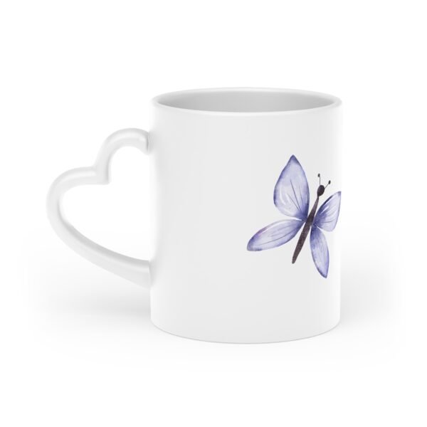 Delicate Butterfly Heart-Shaped Mug, Perfect Gift for Nature Lovers, Birthday, Valentine's Day, Home Decor, Coffee Lover's Essential - Image 3
