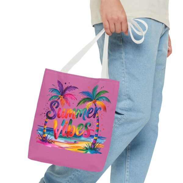 Summer Vibes Tote Bag - Colorful Beach Bag, Fun Gift for Vacation, Shopping, Travel, Eco-Friendly Tote, Summer Accessories - Image 7