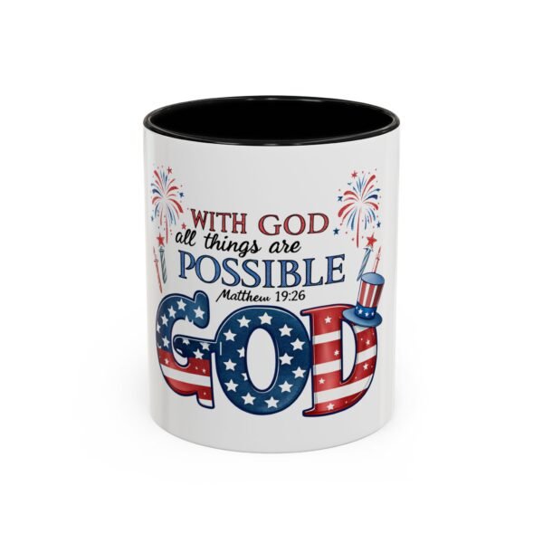 Religious Accent Mug With God All Things Are Possible Accent Coffee Mug (11, 15oz), Tshirt Gift