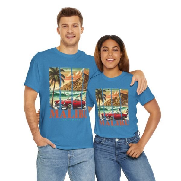 Malibu Vibes Unisex Heavy Cotton Tee, Vintage California T-Shirt, Beachwear, Summer Outing, Casual Wear, Gift for Travelers - Image 11
