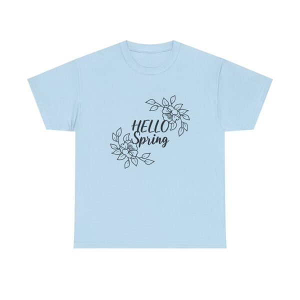 Hello Spring Floral Unisex Heavy Cotton Tee, Spring Tee, Floral T-Shirt, Gift for Her, Casual Wear, Seasonal Apparel - Image 36