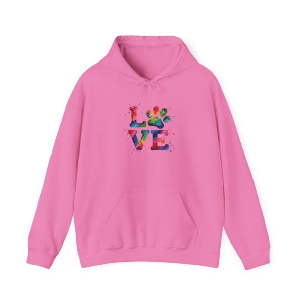 Colorful Paw Print Love Sweatshirt | Unisex Hoodie for Pet Lovers, Animal Rescue Fundraiser, Cozy Gift, Cute & Comfy Wear - Image 44