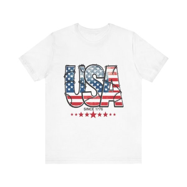 USA Flag Patriotic Tee, Unisex Short Sleeve T-Shirt, Fourth of July Gift, Americana Apparel, Casual Summer Shirt - Image 5