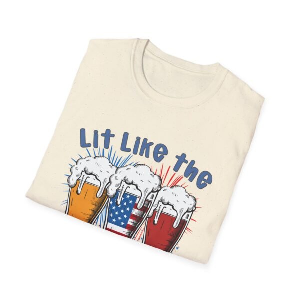 Lit Like the 4th of July Unisex Softstyle T-Shirt, Patriotic Tee, Summer Celebration Shirt, Gifts for Independence Day, Fun BBQ Apparel - Image 20
