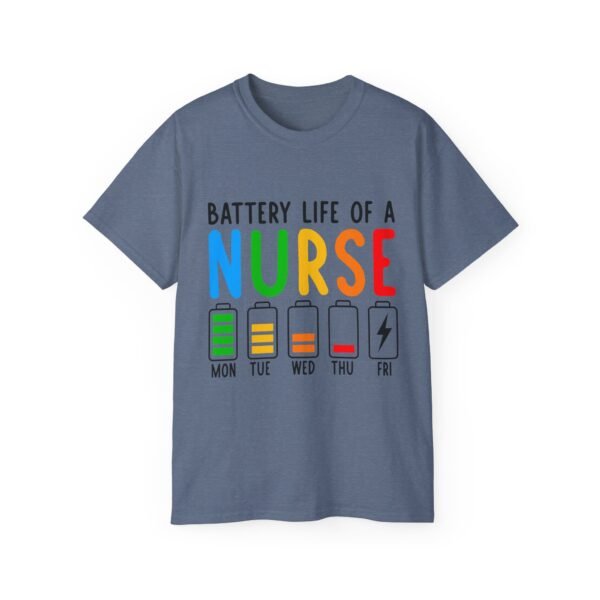 Battery Life of a Nurse Tee, Funny Nurse Gift, Healthcare Worker Shirt, Nursing Humor Apparel, Nurse Appreciation Day Tee - Image 36