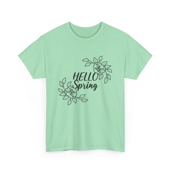 Hello Spring Floral Unisex Heavy Cotton Tee, Spring Tee, Floral T-Shirt, Gift for Her, Casual Wear, Seasonal Apparel - Image 30