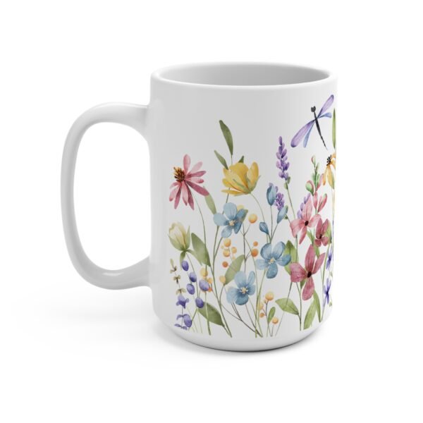Floral Garden Mug 15oz - Vibrant Botanical Coffee Cup, Flower Lover Gift, Nature Mug, Tea Time Accessory, Spring Decor - Image 3