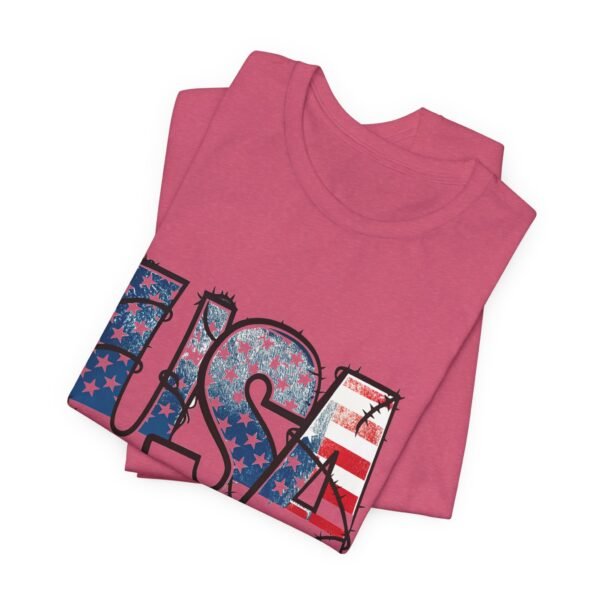 USA Flag Patriotic Tee, Unisex Short Sleeve T-Shirt, Fourth of July Gift, Americana Apparel, Casual Summer Shirt - Image 39