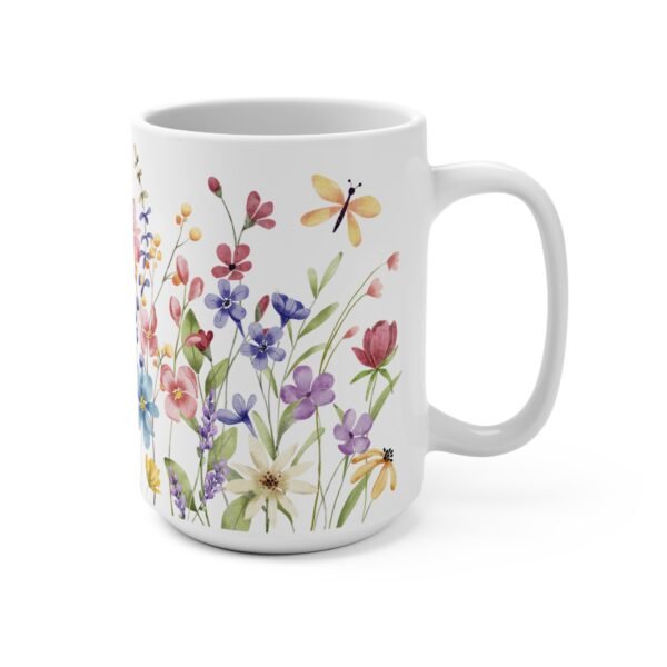 Floral Garden Mug 15oz - Vibrant Botanical Coffee Cup, Flower Lover Gift, Nature Mug, Tea Time Accessory, Spring Decor - Image 2