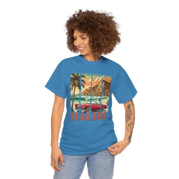Malibu Vibes Unisex Heavy Cotton Tee, Vintage California T-Shirt, Beachwear, Summer Outing, Casual Wear, Gift for Travelers - Image 10