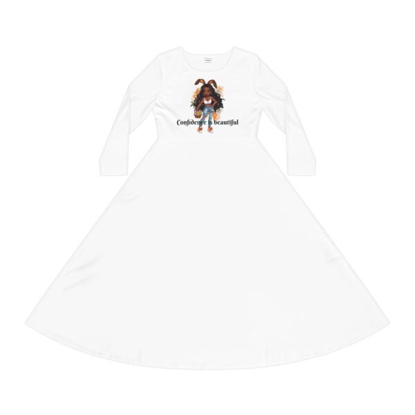 Confidence Is Beautiful Dance Dress, Long Sleeve Dress, Women's Dance Attire, Gift for Dancers, Celebration Outfit