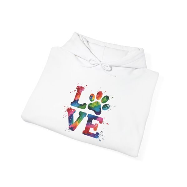 Colorful Paw Print Love Sweatshirt | Unisex Hoodie for Pet Lovers, Animal Rescue Fundraiser, Cozy Gift, Cute & Comfy Wear - Image 6