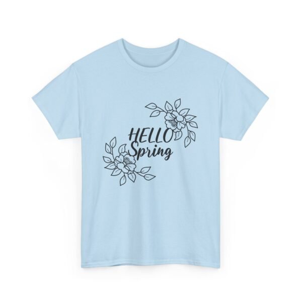Hello Spring Floral Unisex Heavy Cotton Tee, Spring Tee, Floral T-Shirt, Gift for Her, Casual Wear, Seasonal Apparel - Image 38
