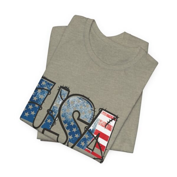 USA Flag Patriotic Tee, Unisex Short Sleeve T-Shirt, Fourth of July Gift, Americana Apparel, Casual Summer Shirt - Image 19