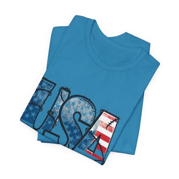USA Flag Patriotic Tee, Unisex Short Sleeve T-Shirt, Fourth of July Gift, Americana Apparel, Casual Summer Shirt - Image 32