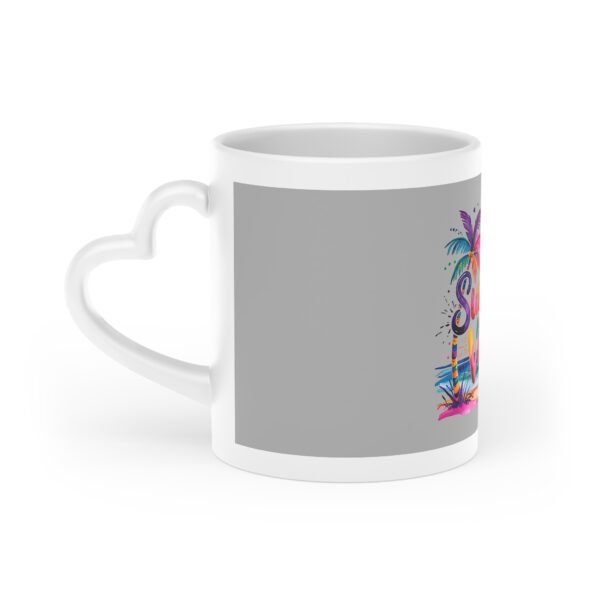Summer Vibes Mode Heart-Shaped Mug - Relaxing Coffee Cup, Perfect for Gift, Travel Lovers, Beach Vibes, Summer Sips, Vacation Memento - Image 3