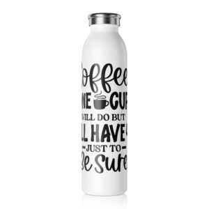 Coffee Lover Slim Water Bottle – Perfect for Travel, Gifts, Daily Hydration, Office Use, Mug Gift