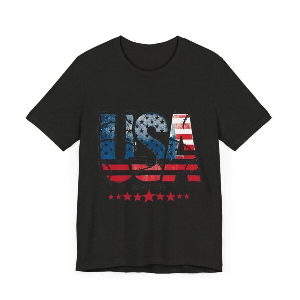 USA Flag Patriotic Tee, Unisex Short Sleeve T-Shirt, Fourth of July Gift, Americana Apparel, Casual Summer Shirt - Image 15