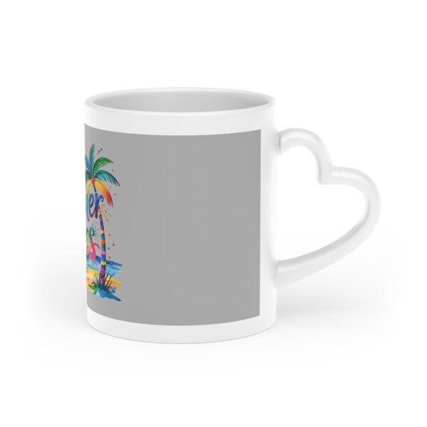 Summer Vibes Mode Heart-Shaped Mug - Relaxing Coffee Cup, Perfect for Gift, Travel Lovers, Beach Vibes, Summer Sips, Vacation Memento - Image 4