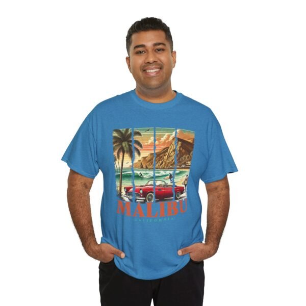 Malibu Vibes Unisex Heavy Cotton Tee, Vintage California T-Shirt, Beachwear, Summer Outing, Casual Wear, Gift for Travelers - Image 7