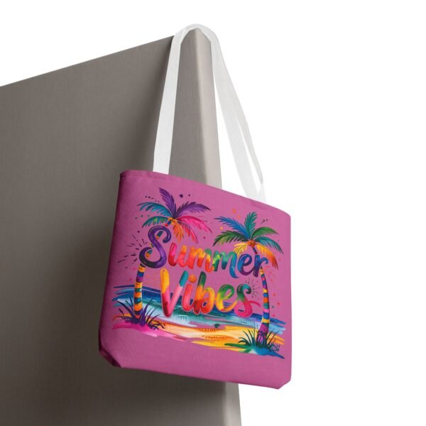 Summer Vibes Tote Bag - Colorful Beach Bag, Fun Gift for Vacation, Shopping, Travel, Eco-Friendly Tote, Summer Accessories - Image 8