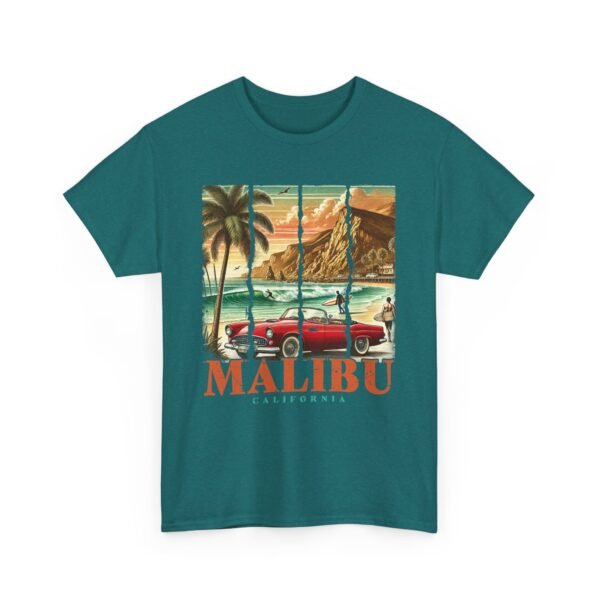 Malibu Vibes Unisex Heavy Cotton Tee, Vintage California T-Shirt, Beachwear, Summer Outing, Casual Wear, Gift for Travelers - Image 43