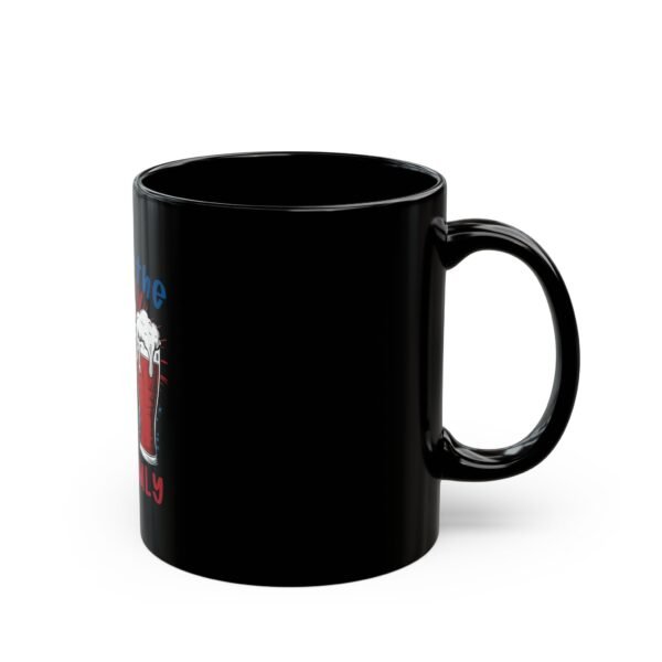 Patriotic Black Mug for Celebrating Independence Day, 4th of July Coffee Cup, Gift for Beer Lovers, Holiday Drinkware - Image 2